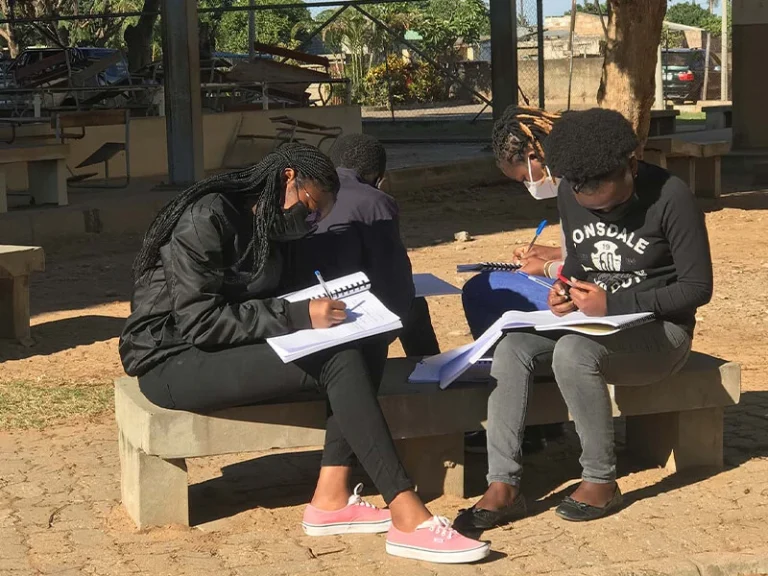 Jovens Meninas estudando